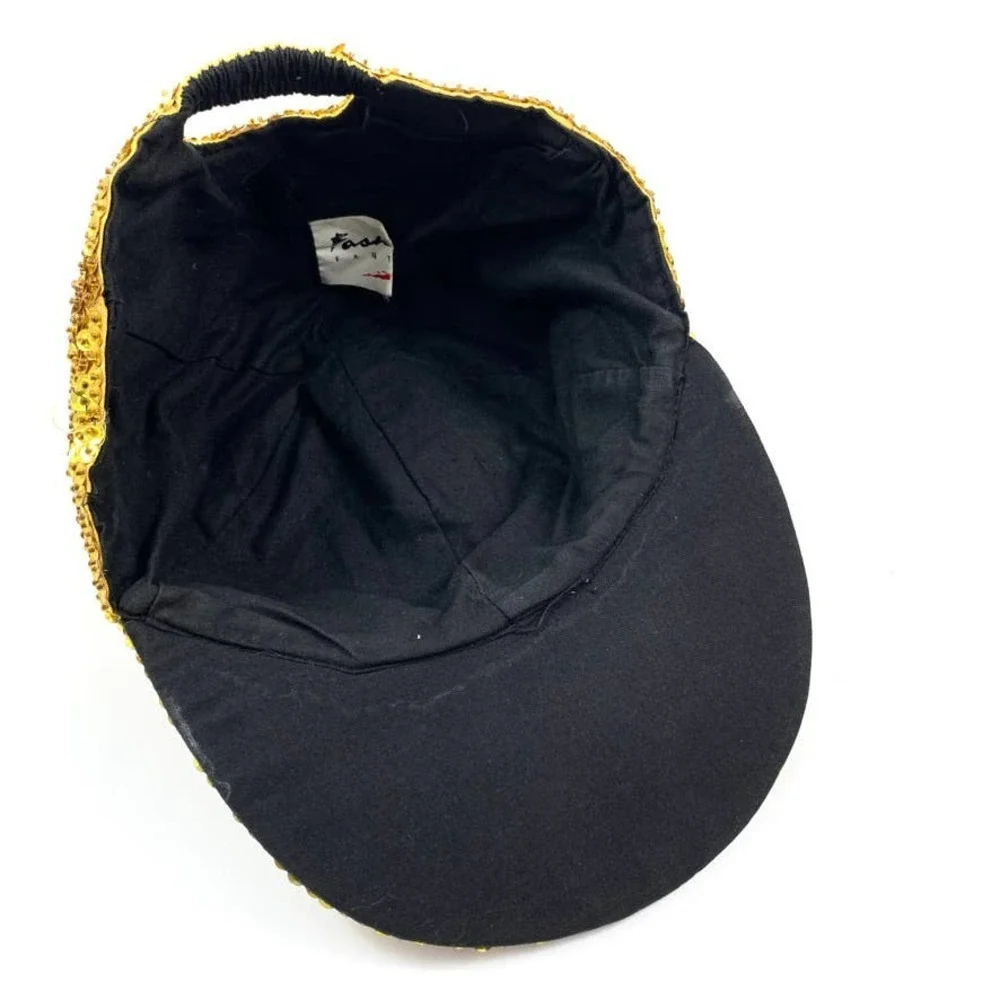 Rare 1980's gold sequin baseball cap by FASHION FANTASY - Picture 4 of 13